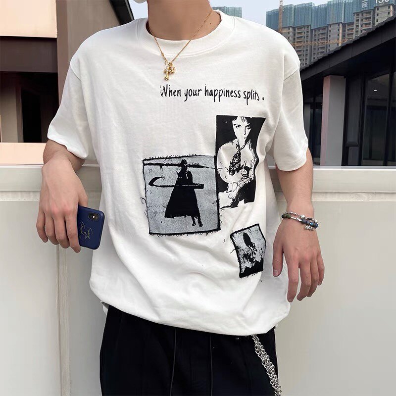 短袖现货rafsimons贴布人像印花tee04ss百搭t恤