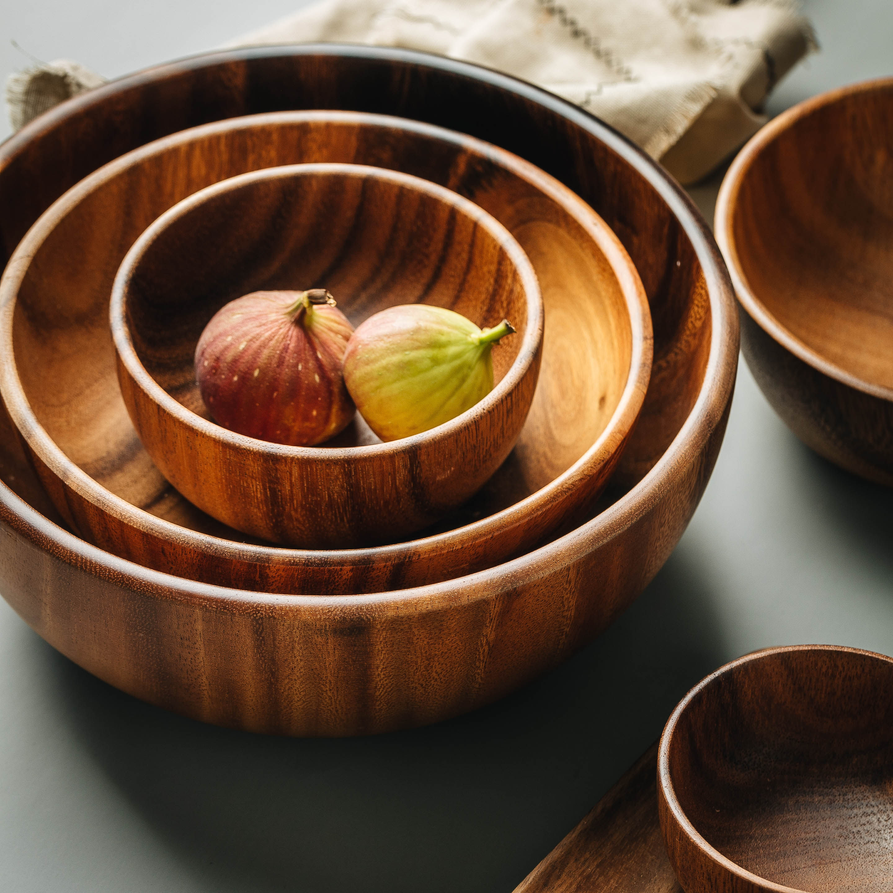 日式相思木大碗面盆深碟无漆防摔宝宝成人饭碗碗