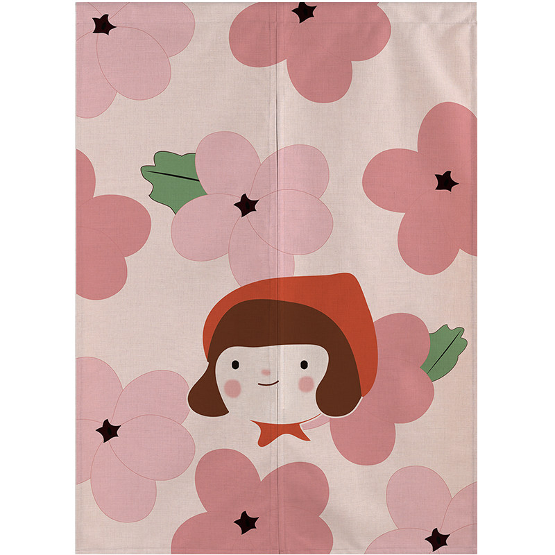 卡通卡通人人物棉麻门帘儿童卧室隔断厨房卫生间门帘