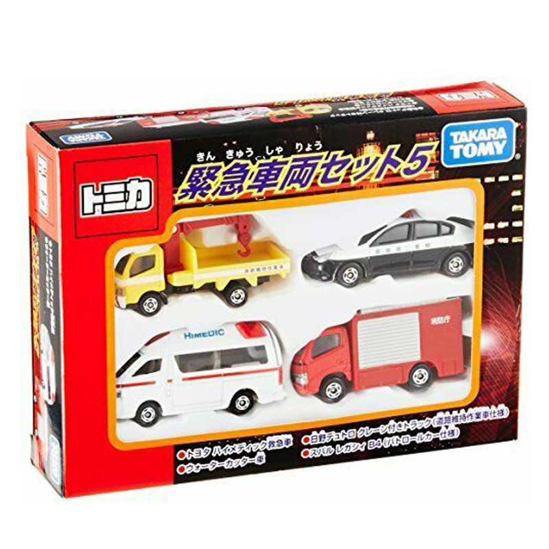 tomy多美卡紧急车辆套装日版消防救护警车4车装车模