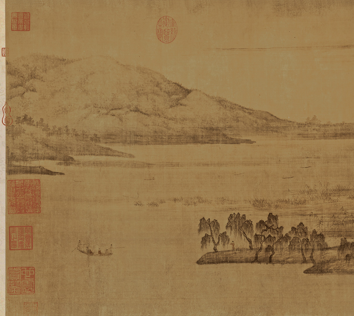 中国历代绘画大师长卷五代董源夏景山口待渡国画