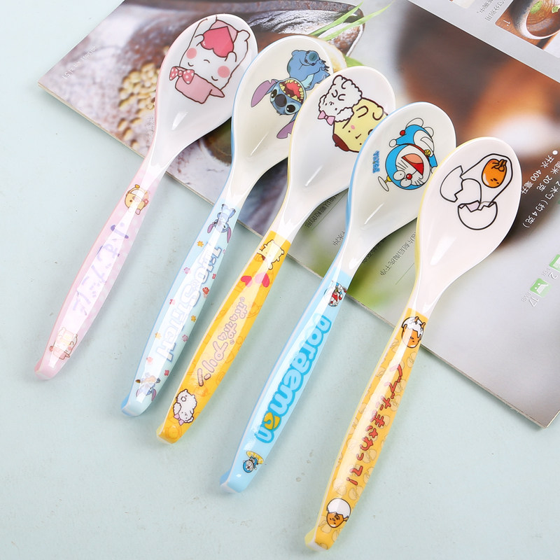 勺子韩式创意卡通可爱密胺防烫塑料儿童勺小调羹