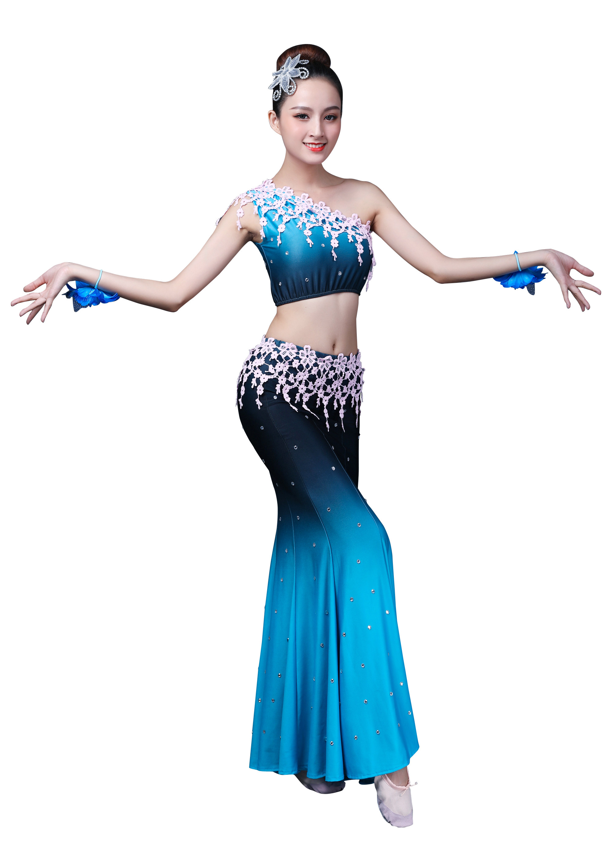 舞蹈新款表演练习练功民族舞民族舞艺优质孔雀舞民族服装