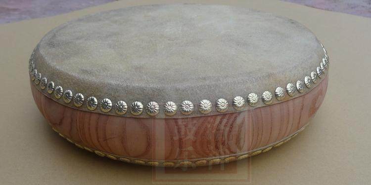 9寸原木色京韵大鼓 骆派京韵大鼓【圆形鼓身】牛皮鼓配鼓棒