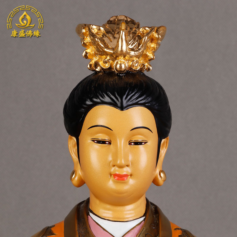 眼光娘娘铜像彩绘圣母惠照明目元君道教神明摆件