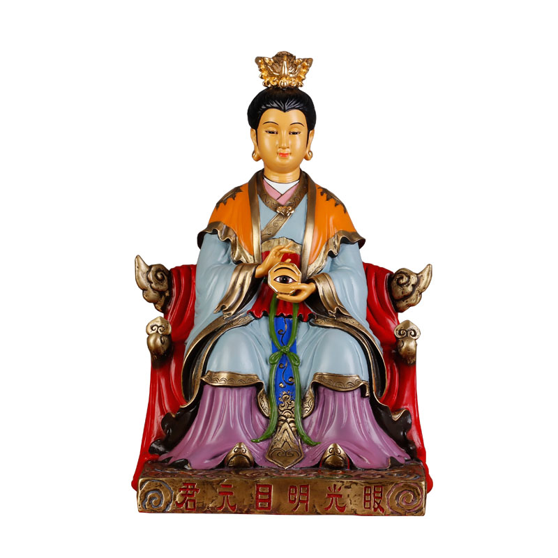 眼光娘娘铜像彩绘圣母惠照明目元君道教神明摆件