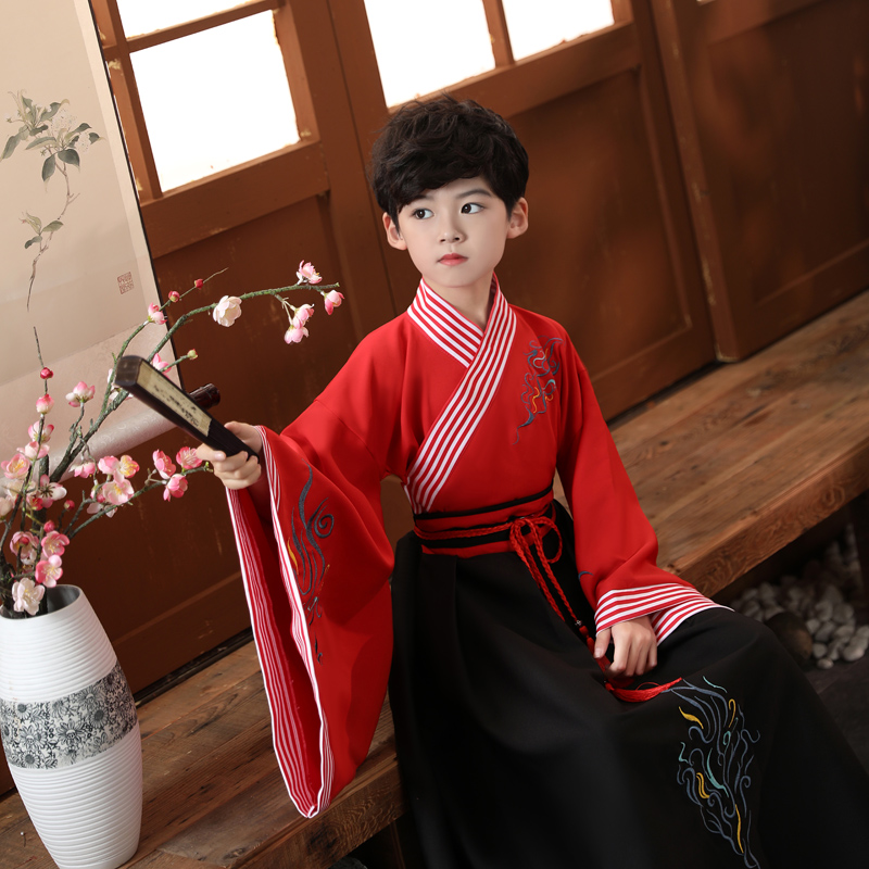 儿童汉服唐装男童古装中国国风公子少爷小男孩儿童演出服