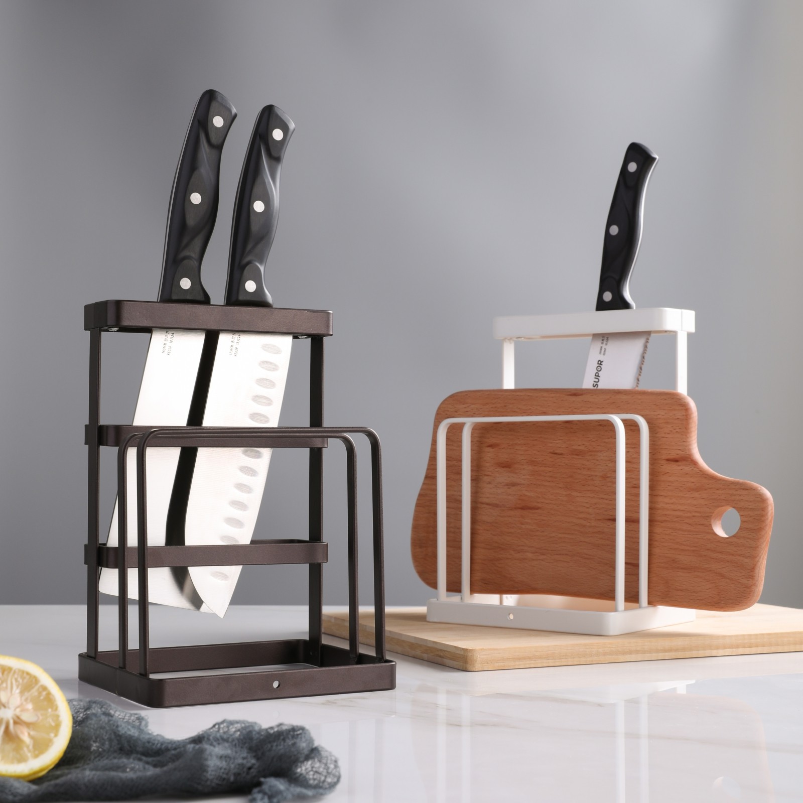 简易刀架刀座砧板板架一体厨房用品刀具置物架菜板刀架