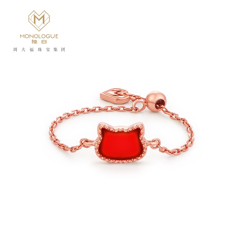 monologue大英博物馆安德安德森森猫18k金玉髓红喵链手饰