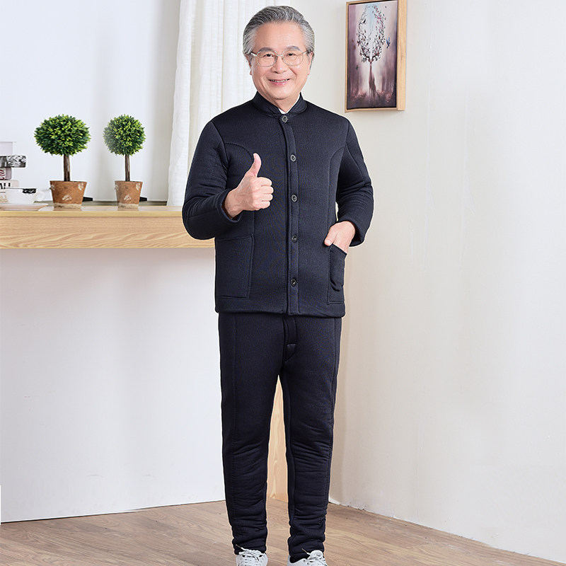 7080岁老爷爷套装男加中老年棉衣衣裤老人内穿冬季其他套装