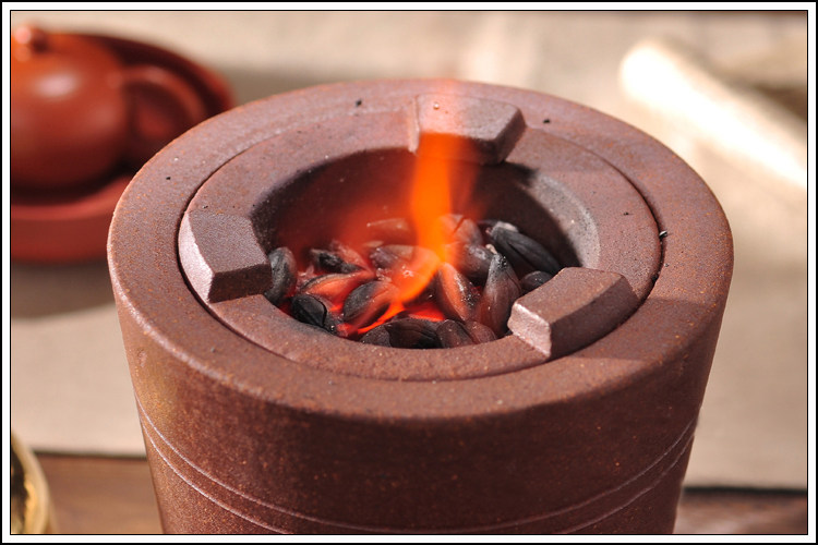 双用红泥同心炭炉小火酒精户外煮茶泡茶陶壶茶道