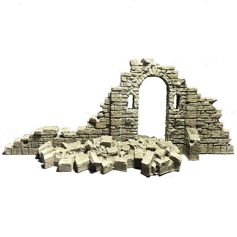 造景冬官手水泥鱼缸景石摆件装饰品残墙废墟断壁残垣摆件