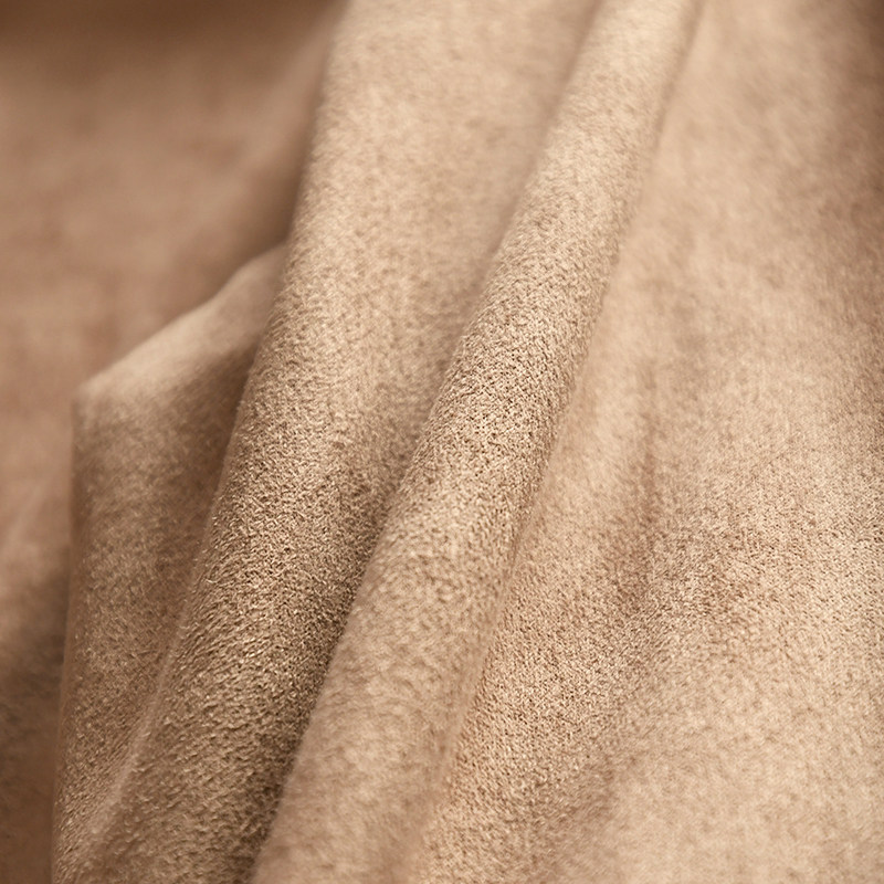 纯原麂皮衬衫长袖驼色面料绒面定制高级穿出衬衫