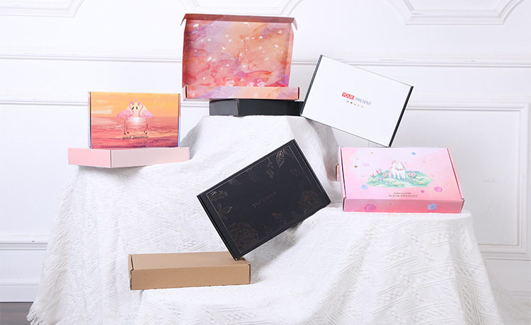 彩色飞机jk快递长方形白色纸盒定制可印logo飞机盒