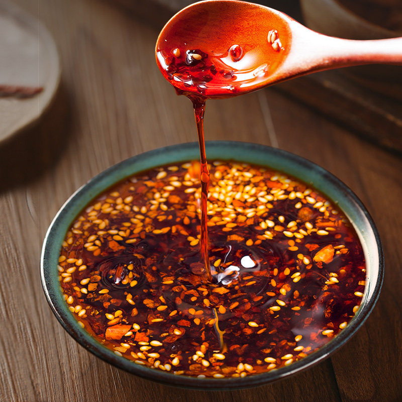 臻鲜红油辣椒油412g油泼辣子香辣超辣辣椒酱凉拌辣椒酱