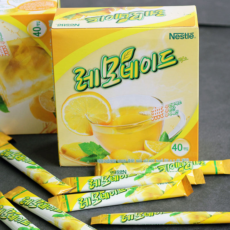 柠檬果汁韩国进口雀巢40条礼盒冲饮甜品原料冲饮果汁