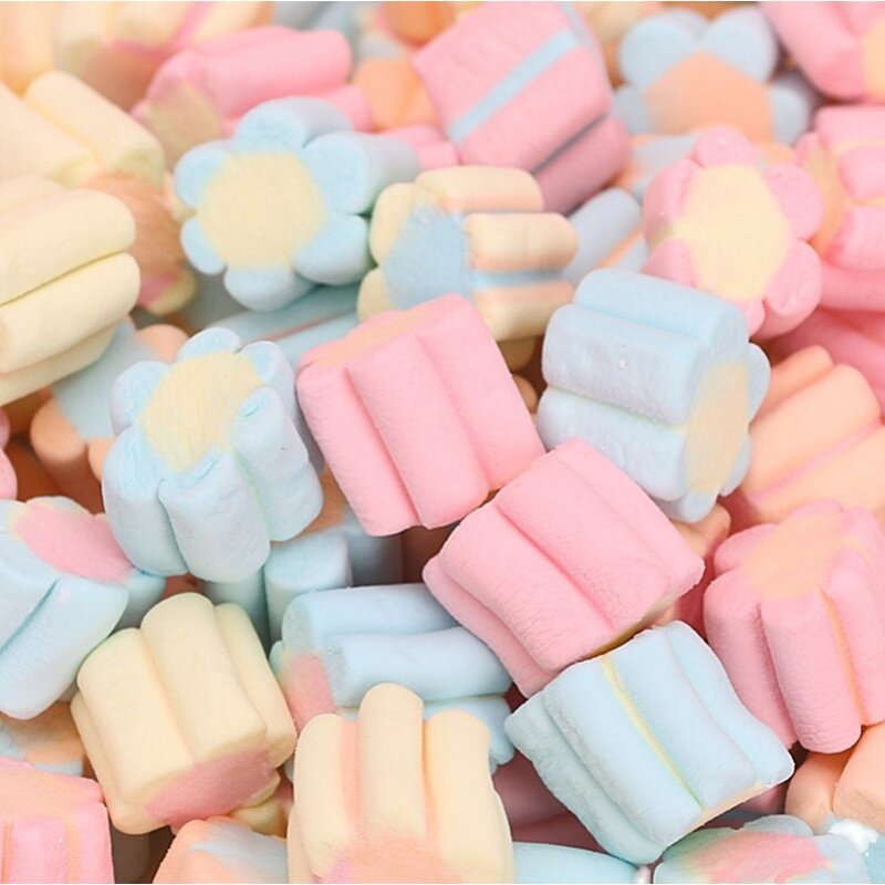 500克棉花糖爱心麻花甜筒花朵笑脸奶茶甜点装饰其他