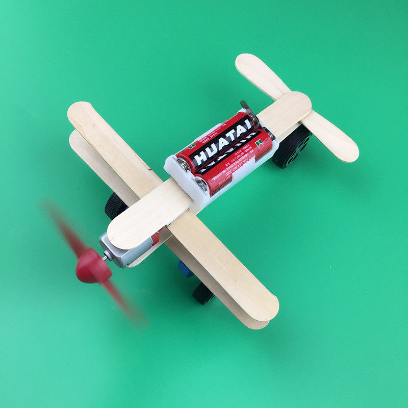 制作电动滑行飞机diy科技小发明学生科学实验手工科学实验