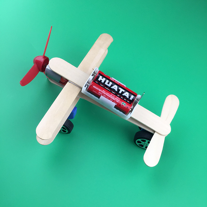 制作电动滑行飞机diy科技小发明学生科学实验手工科学实验