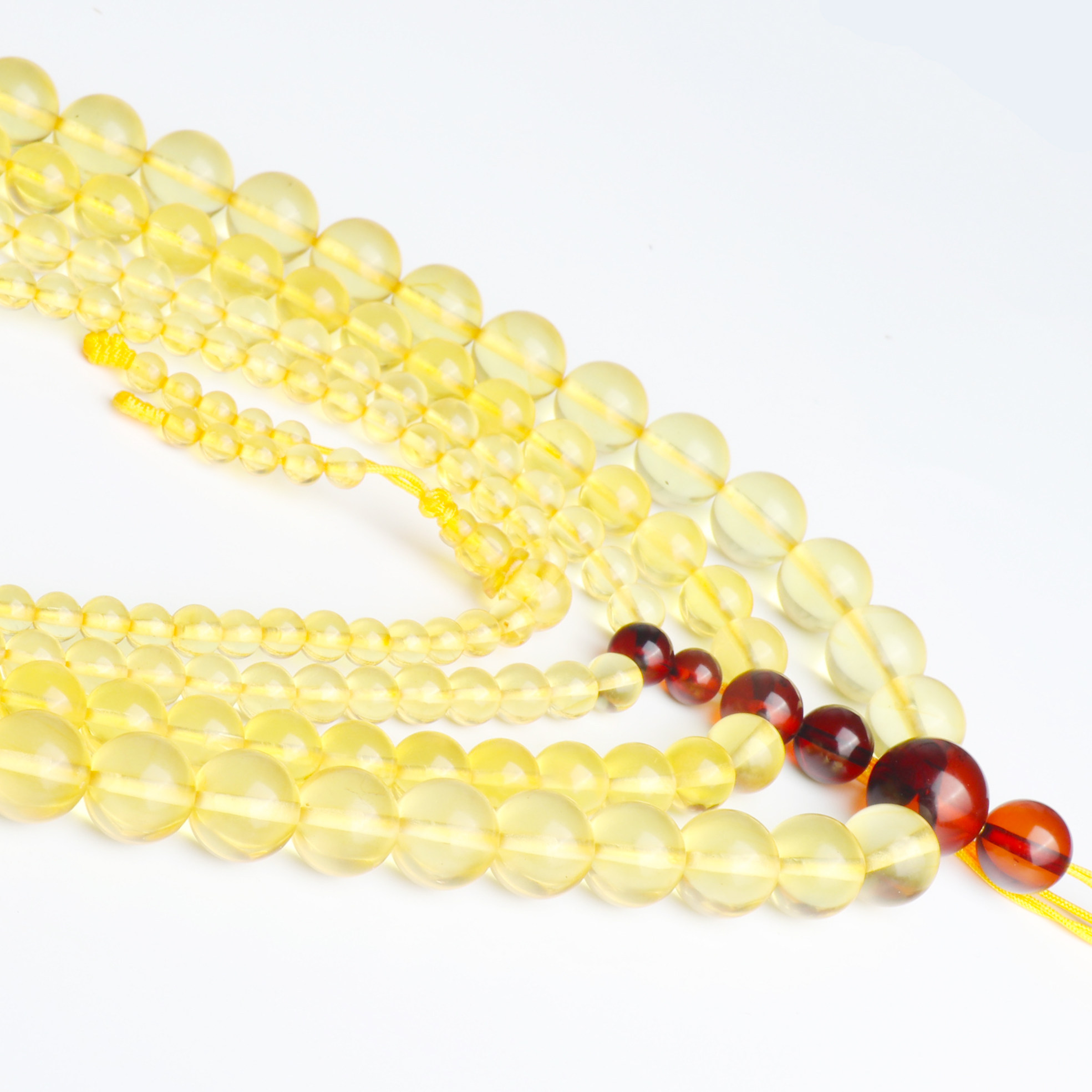 天然蜜蜡手串长链金108颗佛珠手链长链蜜蜡琥珀手链