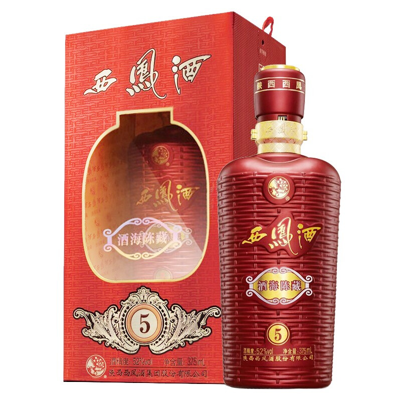 【酒厂直营】西凤酒 52度酒海陈藏(5) 375ml整箱白酒 官方旗舰店