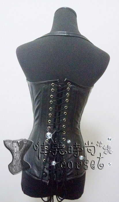 收腹黑色宫廷马甲束腰哥特式钢骨束身corset瘦腰塑身上衣