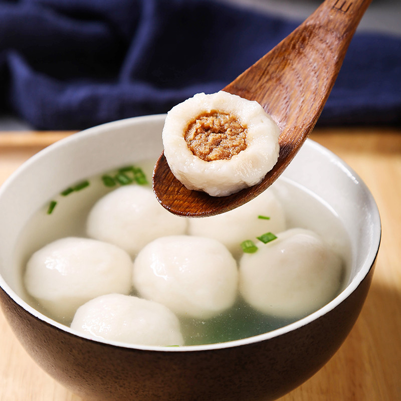 福建特产正宗包心爆大中小鱼丸连江海鲜冷冻火锅鱼丸