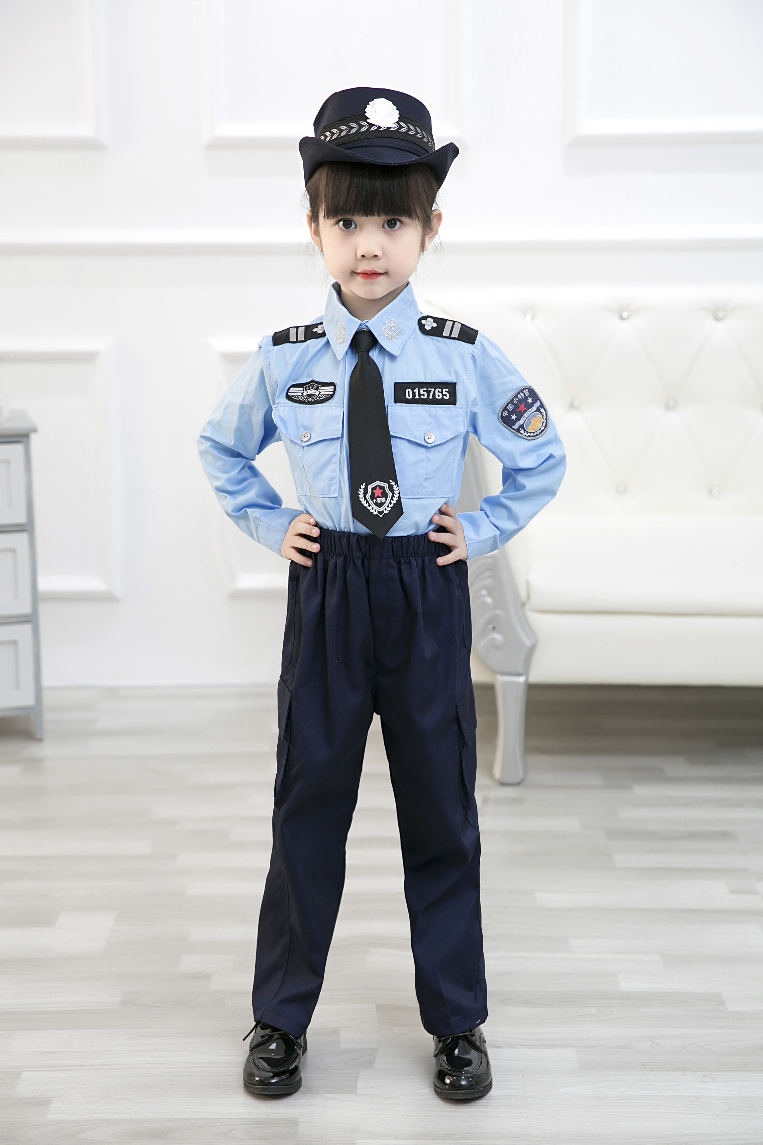 六一儿童警察服小警官衣服警服交警演出服幼儿园儿童演出服