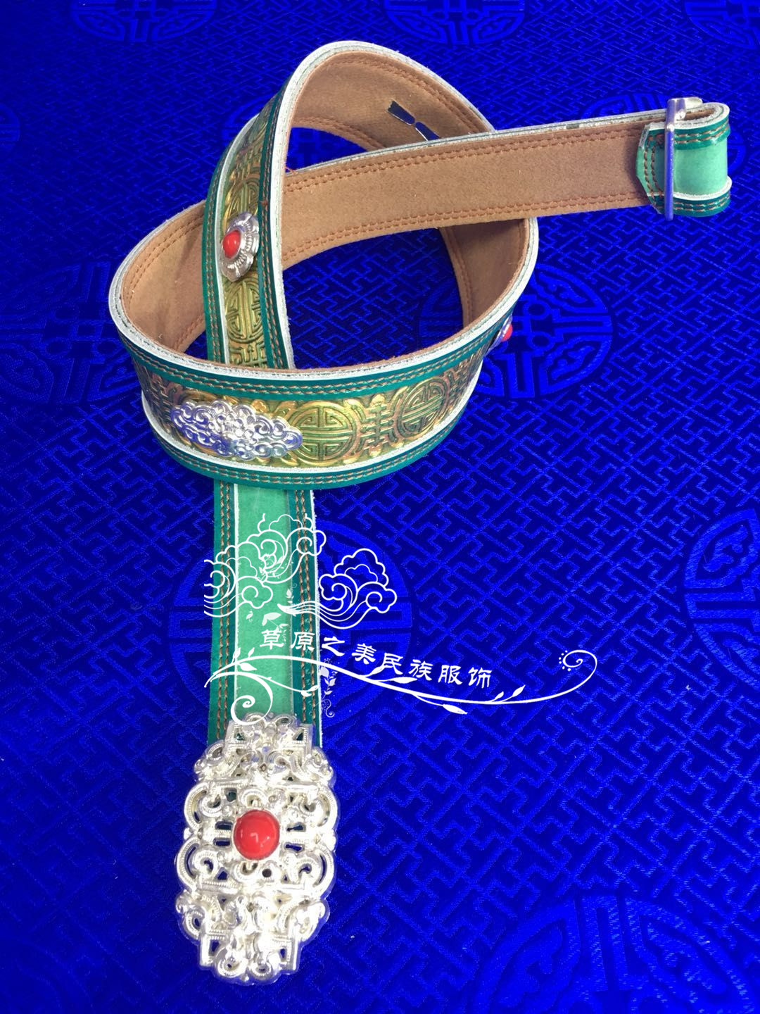 女款蒙古族腰带蒙古袍腰封装装饰印花皮带服装腰带