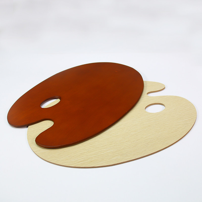 绘画木制油画调色板胡桃色原色方形椭圆水粉丙烯调色板