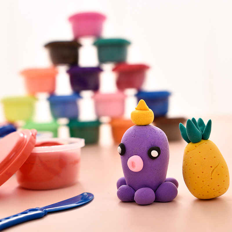 无毒手工得力24色安全diy制作手工制胶泥轻质彩泥