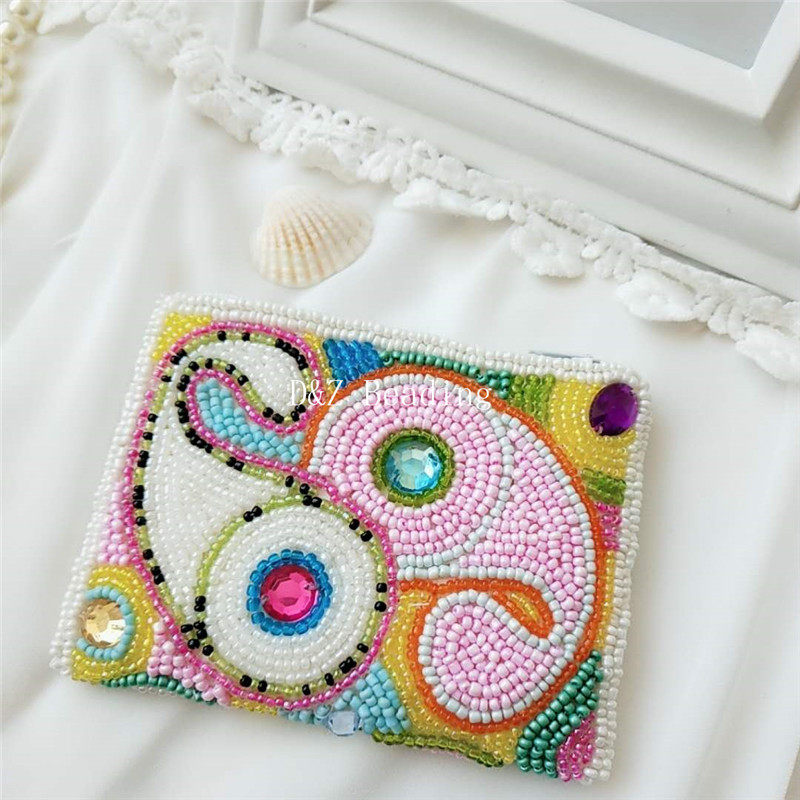 新款原创八卦图串珠卡包女小巧超薄迷你简约个性卡包