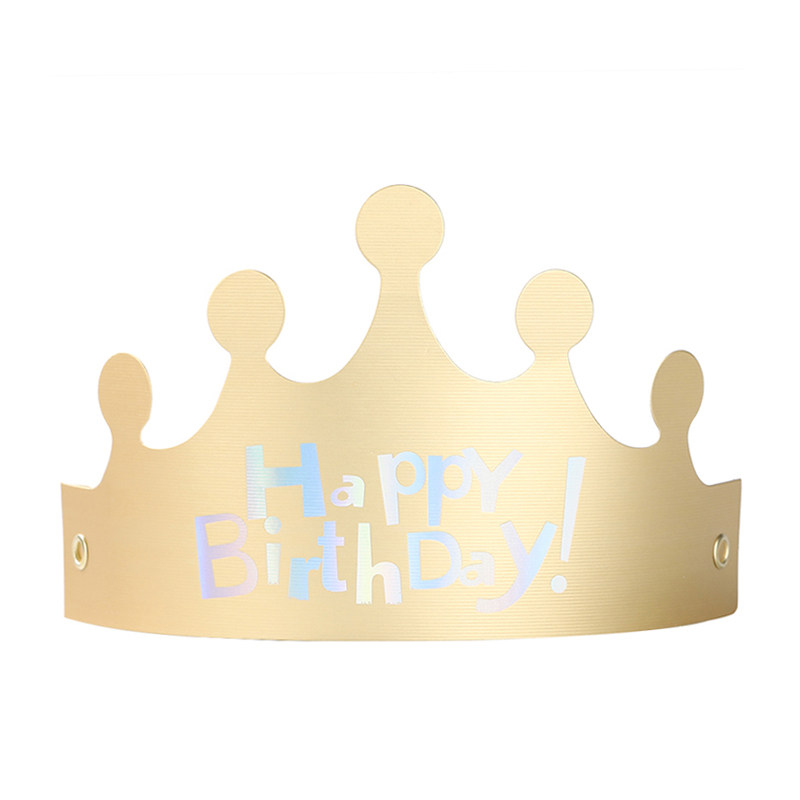 网红ins可折叠生日帽儿童周岁派对生日帽子金色皇冠定制大人头饰