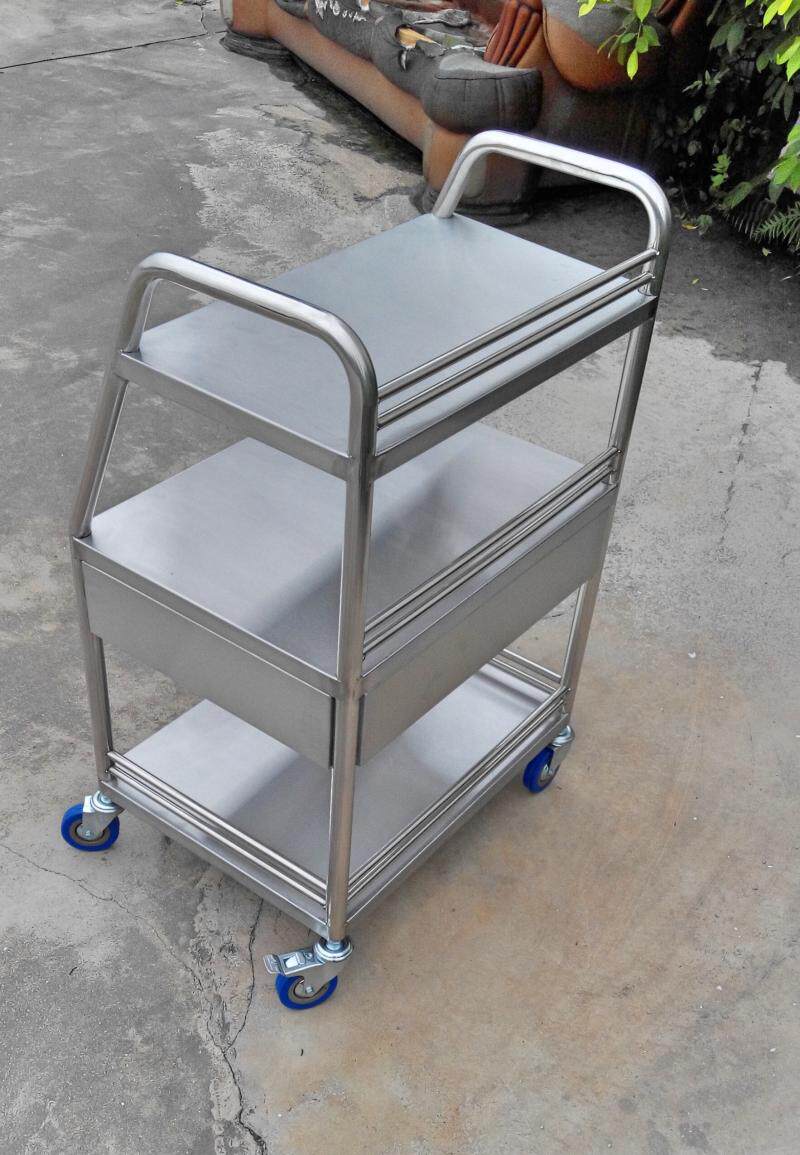 加厚不锈钢三层仪器治疗麻醉推车换药抢救车美药店展柜