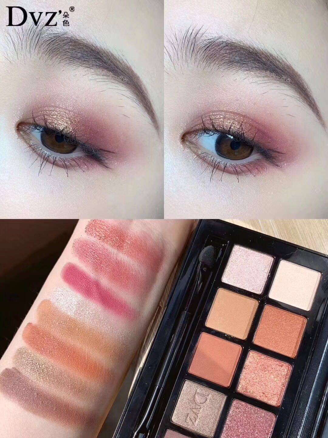 dvz朵色新品神仙盘十色眼影网红推荐亚光亮片日常显色高百搭细腻