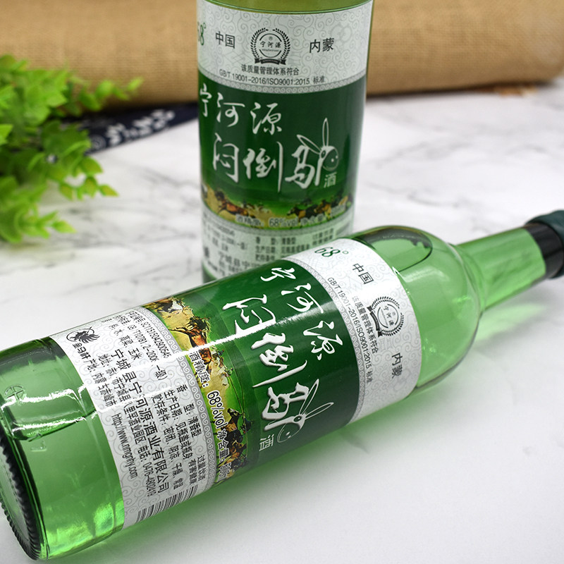 内蒙古闷倒驴酒宁河源68度绿瓶68度500ml白酒草原烈酒6瓶装包邮