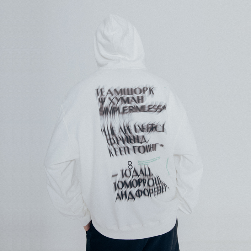 Simple Rimless扭曲虚幻影连帽卫衣男国潮牌SRME宽松秋季情侣帽衫