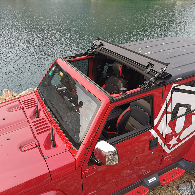 北京bj40plus软顶改装天窗防雨bj40l1719无损安装半软顶其它加装