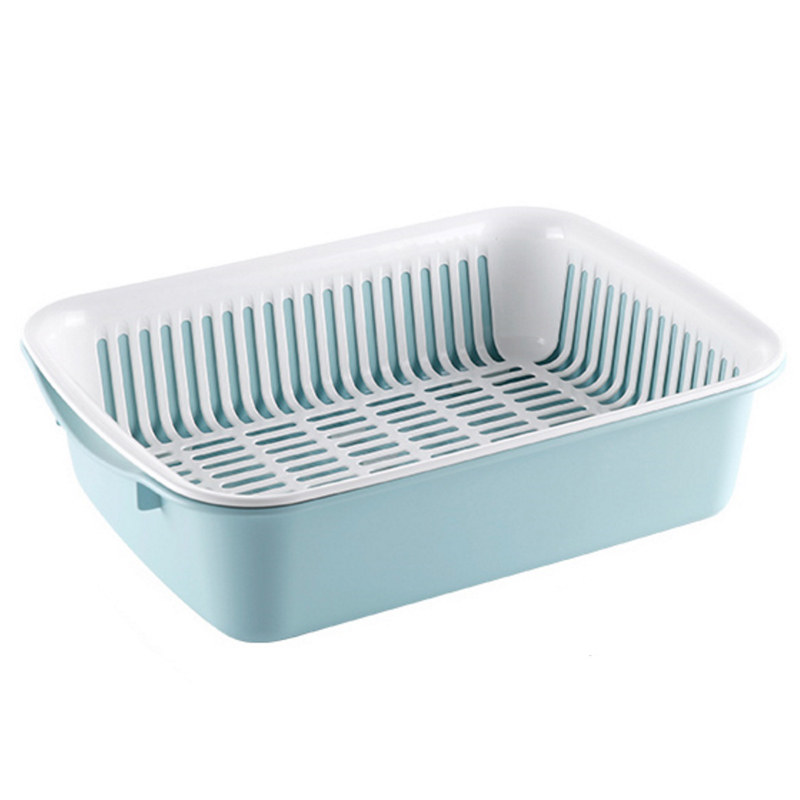 洗菜天天特价加厚双层沥水篮菜盆长方形菜篮子漏盆果盆