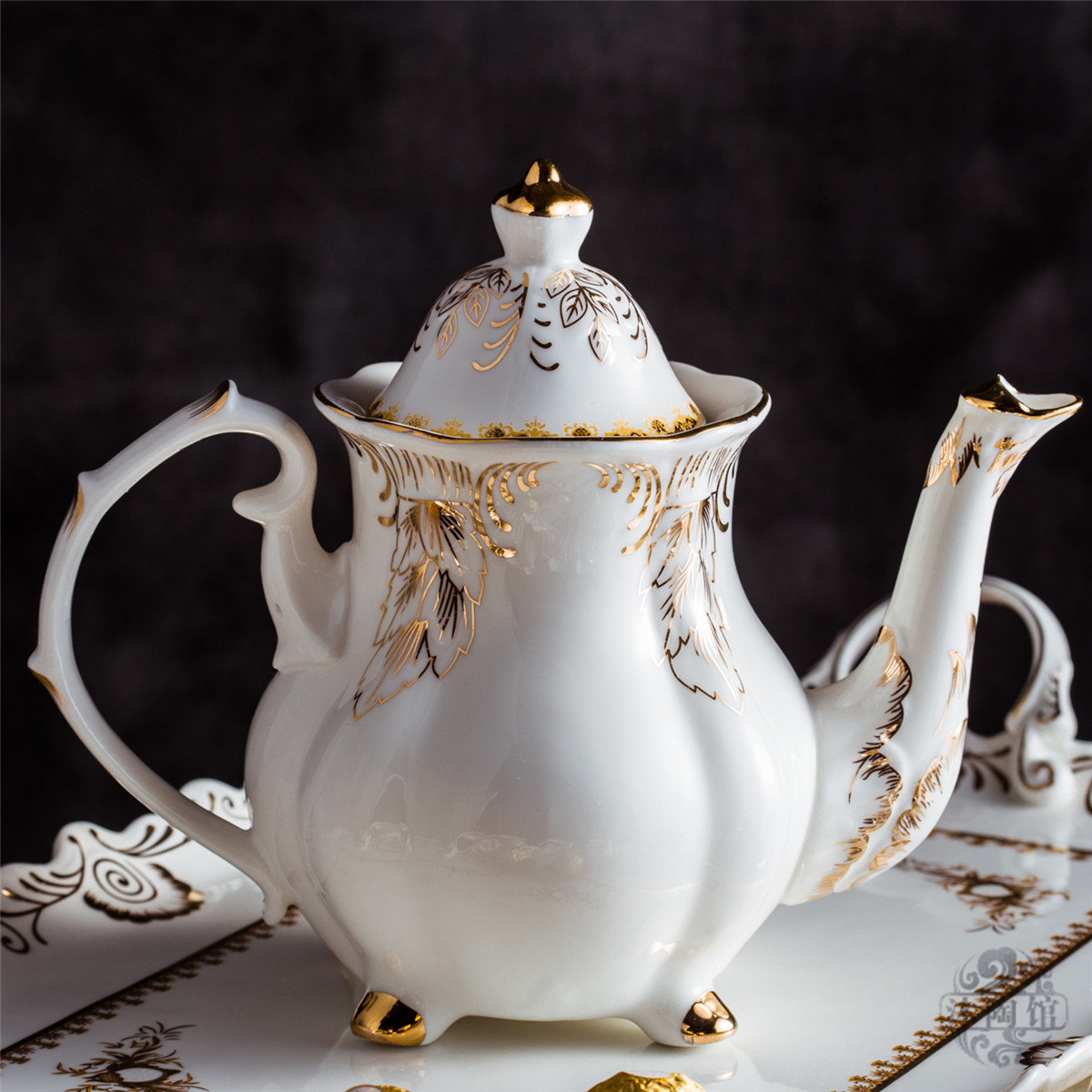 陶瓷咖啡具带托盘欧式茶具英式下午茶茶具茶壶茶杯咖啡杯套装送礼