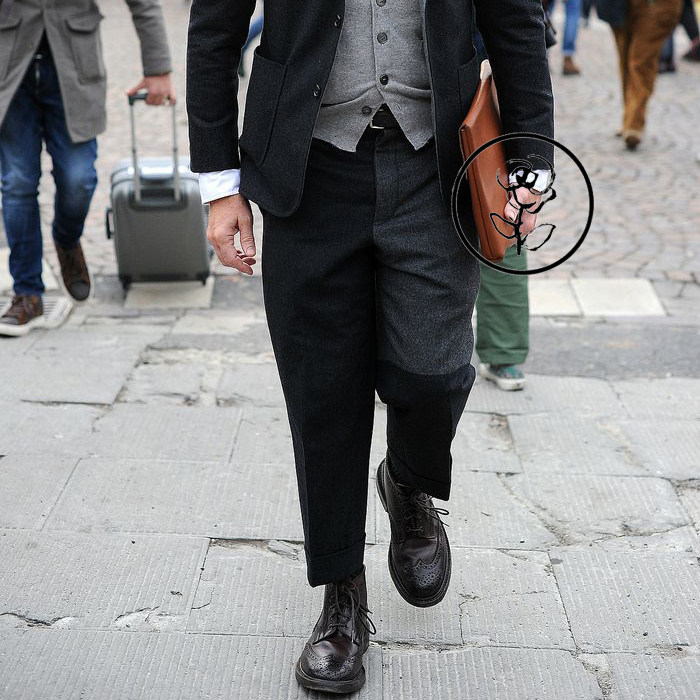 秋冬男士欧美nickwooster休闲毛呢九分西裤英伦风西裤