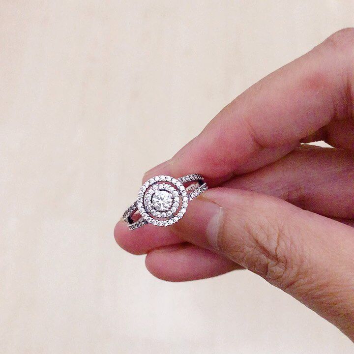 pandora潘多拉闪耀双环戒指钻戒银饰手饰新品199408c01戒指