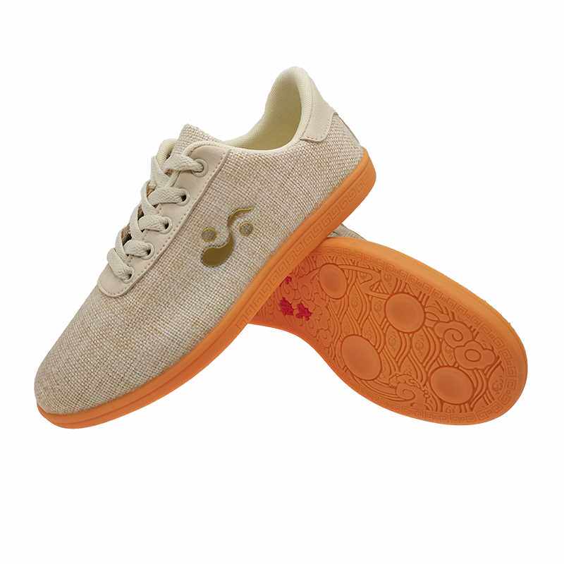 武乐太极鞋夏牛筋白色麻布黑色网布布鞋帆布太极鞋