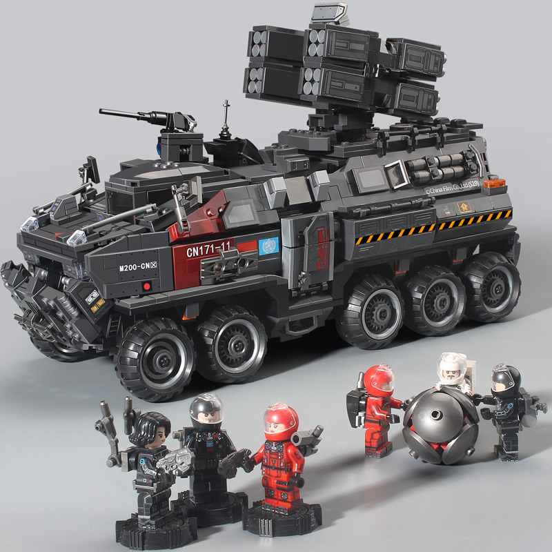 中国中国流流浪地球运载车装甲装甲车乐高积木拼装塑料积木