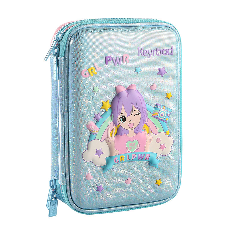 启路女孩文具盒儿童小学生多功能笔盒女童铅笔袋大容量学习用品