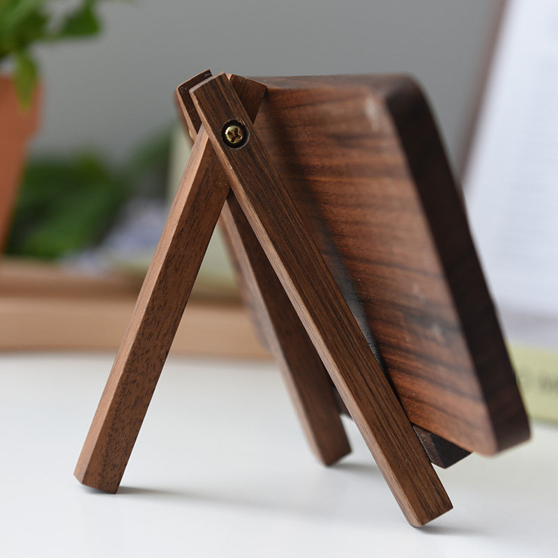 二维展示立牌摆台木牌定制胡桃木黄铜收钱收款标志牌