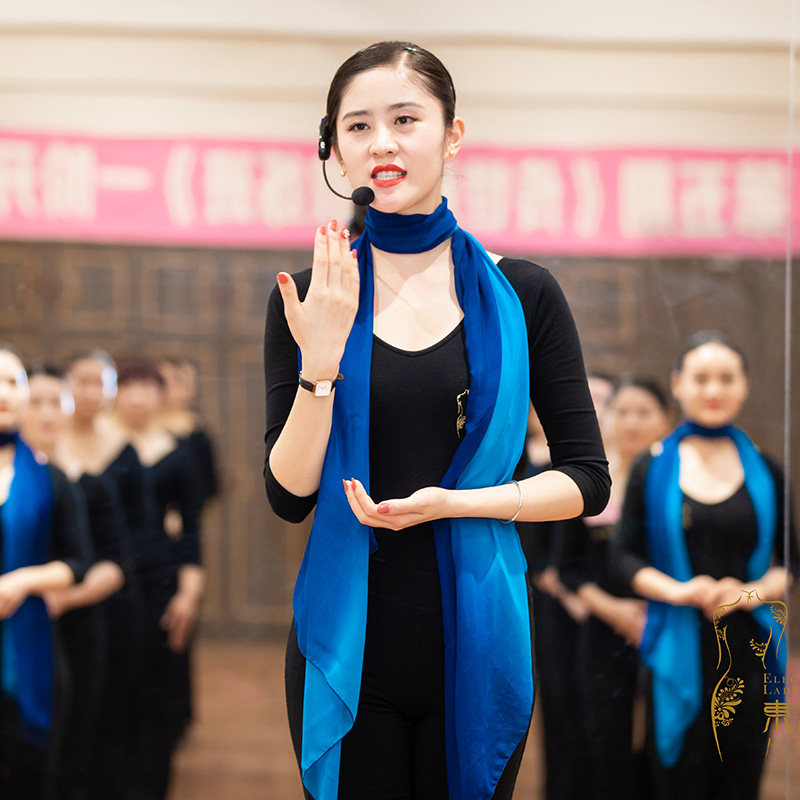 形体丝巾女长款礼仪训练培训走秀成人舞蹈表演围巾