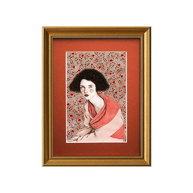 高档欧式复古装饰画艺术家原创画面餐厅卧室挂画小众美式轻奢壁画