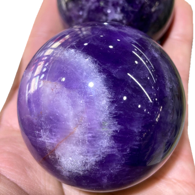 水晶球天然梦幻紫水晶摆件装运运球爱情催婚桃花摆件