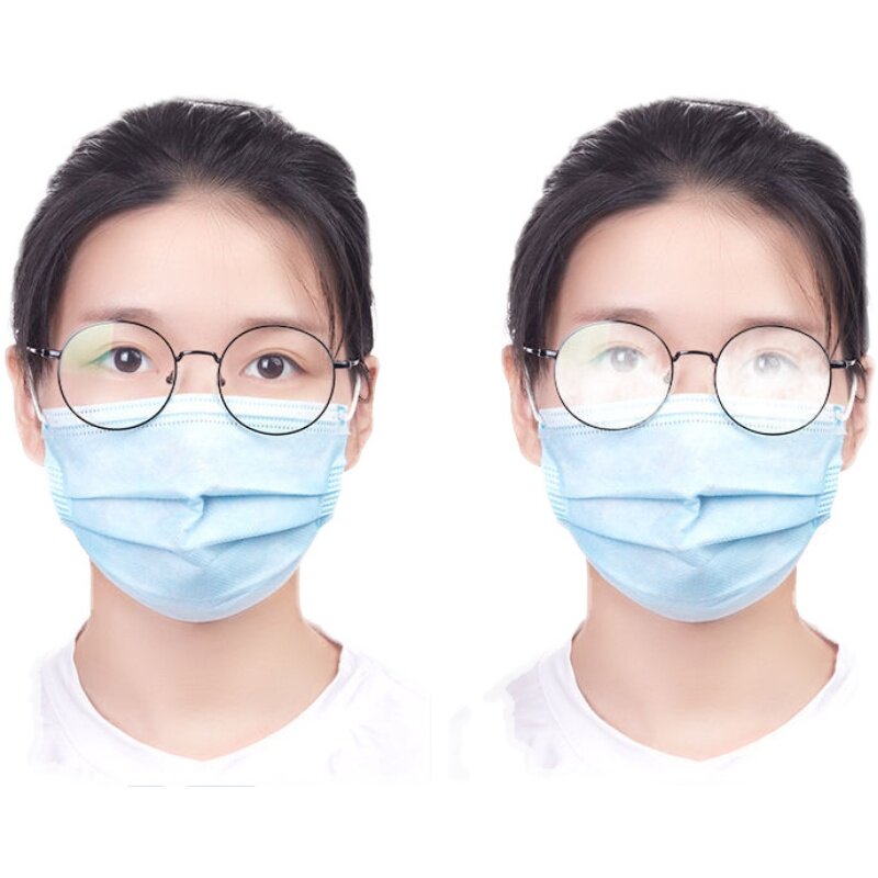眼镜戴口罩海绵防雾近视眼近视冬天不起起雾口罩口罩